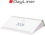 Dayliner Club, fehér lapos, fekvő asztali naptár, Zöld