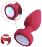 Guilty Toys Anal Plug Led Light Vibrating Plug, Remote Control, 10 Vibration Modes, Silicone, USB, Red, 9 cm