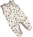 Dalma Pamut Ujjatlan Rugdalózó - Fehér Alapon Bézs/Bordó Pöttyös 56