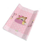 Babastar merev pelenkázólap 50x80cm - It's a Girl! Maci cumisüveggel - Rózsaszín