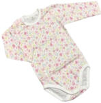 Dalma Hosszú Ujjú Body - Fehér/Rózsaszín Apró Rózsás - 86