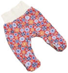 Bomer Pamut bébi nadrág - Kék/Narancssárga Virágos 62