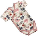 Lafel Réklis Rövid Ujjú Pamut Body - Fehér/Bézs/Púder Elefántos - 56