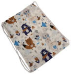 Rikidor Tornazsák 36x30 cm - Fehér/Kék Erdei Állatos