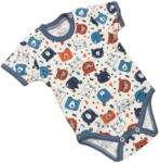 Bomer Rövid ujjú Body - Fehér/Türkiz Macis - 74