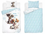 Maya Moo Gyerek pamut ágyneműhuzat 90x120cm - Kutyusok fehér/kék