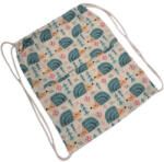 Rikidor Tornazsák 36x30 cm - Fehér/Menta/Rózsaszín Süni