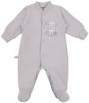 EEVI Plüss hosszú ujjú rugdalozó - Szürke Bárány hímzéssel 68