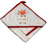 Babastar Nyomott Mintás Fürdőlepedő Frottír 80x80 cm - Cute Róka Szívecskével - Piros