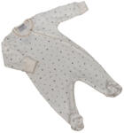 Wikids Hosszú ujjú cipzáros pamut rugi - Fehér/Krém Csillagos 68