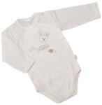 GAMEX Hosszú ujjú body - Krém - Pöttyós ujjú - Nyuszi hímzéssel - 74