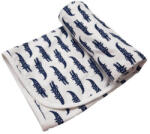 Vaganza Pamut Mintás Takaró 70x90 cm - Fehér Alapon Sötét Kék Krokodil