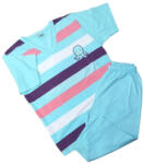 Erkan Nyári pizsama bermudával 128-134 - Türkizkék csíkos / Polip (KIÁRUSÍTÁS)