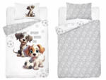Maya Moo Gyerek pamut ágyneműhuzat 90x120cm - Kutyusok fehér/szürke