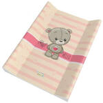 Babastar merev pelenkázólap 50x70cm - Hello Maci szivecskével - Rózsaszín