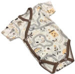 Lafel Réklis Rövid Ujjú Pamut Body - Fehér/Bézs Tesz-Vesz - 56