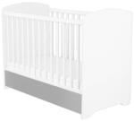 TIMBA Erik 70x140-es átalakítható kiságy ágyneműtartóval - Ezüst/Fehér