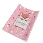 Babastar merev pelenkázólap 50x70cm - Cute Róka szivecskével - Rózsaszín