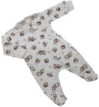 Wikids Hosszú ujjú cipzáros pamut rugi - Fehér/Bézs Bárányos Macis 68