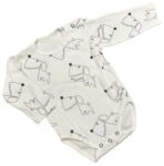 Lafel Hosszú Ujjú Body - Fehér Kutyás - 74