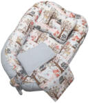 Lafel Pamut-Krepp babafészek szett - Szürke / Indián állatos