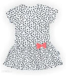 Nicol Lányka Nyári Pamut Ruha - Fehér/Fekete Pöttyös 98