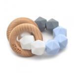 Mimijo Szilikon rágóka és dupla csörgő 2 bükkfa gyűrűs - Bruno