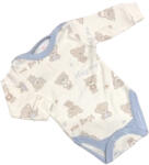 Gólyahír 2 Méretes Hosszú Ujjú Body - Fehér/Bézs/Kék Maci "Hug me" - 74