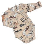 Dalma Réklis Hosszú Ujjú Body - Bézs Versenyautós - 56