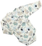 Dalma Réklis Hosszú Ujjú Body - Fehér/Kék Elefánt - 56