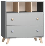 Faktum Colette Szürke Komód - Arctic Szürke/Sonoma Tölgy