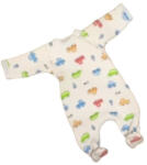 Wikids Hosszú ujjú pamut steppelt rugi - Fehér Autós 44-es