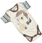 Lafel Rövid ujjú Body - Fehér/Barna Macis - 74