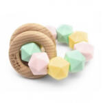 Mimijo Szilikon rágóka és dupla csörgő 2 bükkfa gyűrűs - Linda