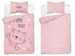 Maya Moo Gyerek pamut ágyneműhuzat 90x120cm - Cica "I Love You" rózsaszín