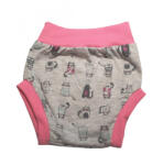 Wikids pamut pelus nadrág - Szürke/pink cicás - 68