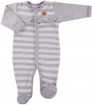 Eevi Pamut Ujjas Rugdalózó - Szürke/Világos Szürke Csíkos Fodros