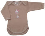 Babastar Hosszú Ujjú pamut body - Zsiráf It's a girl! - Mogyoró - 62