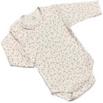 Dalma Hosszú Ujjú Body - Fehér Bézs Apró Virágos - 68