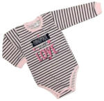 Mrofi Hosszú Ujjú Body - Rózsaszín/Kék Csíkos - 92