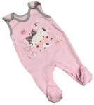 Mrofi Pamut Ujjatlan Rugdalózó - Fehér Rózsaszín Cicás 68