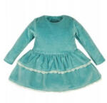 Mrofi Bársony Ruha 80 - Menta/Fehér Csipke Széllel