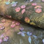  Pamutvászon TIE DYE EMBROIDERY Poppy design N