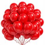 brokatove Piros Lufik, party dekoráció, piros, matt szín, Valentin nap, esküvő, 50db