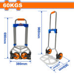 WADFOW Сгъваема транспортна количка wadfow, 60 кг (wf wwb9a06) - garden-max