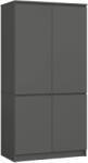 Brius Dulap pal 4 usi rafturi si bara umerase, 90x51x180 cm, design elegant, gri grafit (AK-12218914-3/3)