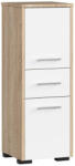 Brius Dulap baie tip coloana cu 2 usi si sertar, PAL laminat, 30x30x85 cm, stejar sonoma si alb (AK-52852075)