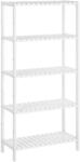 Brius Etajera 5 niveluri, din bambus, pozitii reglabile, multifunctionala pentru bucatarie sau hol, 60x26x130 cm, alb (EZ-BCB35WT)