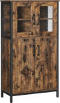 Brius Dulap multifunctional baie stil industrial sticla lamele, 60x30x108 cm, depozitare, maro rustic (EZ-LSC260B01)