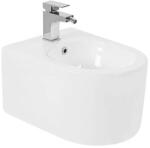 Fluminia Bideu suspendat compact Fluminia Roco, fixare ascunsa, orificiu baterie, portelan, alb (M204B)